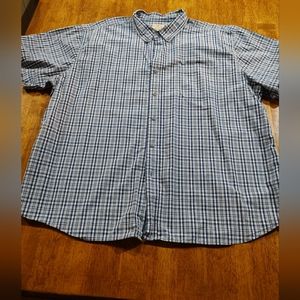 Blue Mountain 3XL plaid shirt button down short sleeve